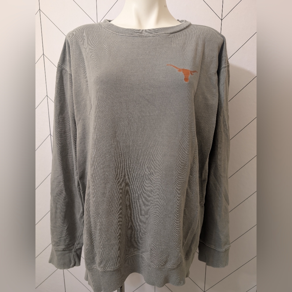 Gray Oversized University Of Texas Longhorns Sweatshirt